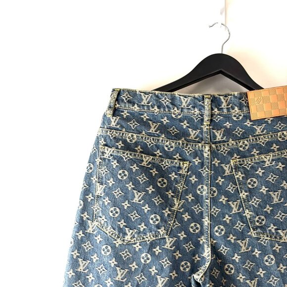 LOUIS VUITTON Monogram Denim Tailored Pants - Picture 5 of 12